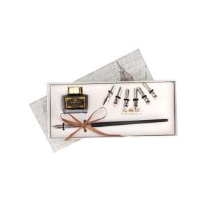 Nassau Kalligraphie-Federhalter-Set mit 7 Spitzen, Stift und Tintenflasche in einer Geschenkbox - Kugelschreiber