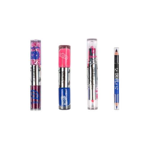 Zestaw kosmetyków Create It! 2 w 1, zawiera błyszczyk do ust, lakier do paznokci, szminkę i eyeliner