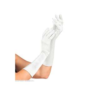 WIDMANN Fehér Szatén Kesztyű - Elegáns Hosszú Kesztyű Nőknek - Widmann