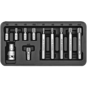 YATO Bit klt. 11r. SPLINE M5-M12 L=30mm,L=75mm 1/2 col zestaw nasadek - Bithead