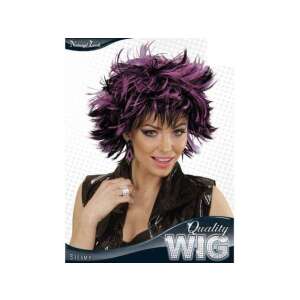 Steamy - Fekete-Lila Rövid Paróka - Jelmez Kellék - Felnőtt 81626374 - Widmann