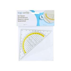 TopWrite Geometriai Háromszögvonalzó - 14x14 cm Szögmérővel