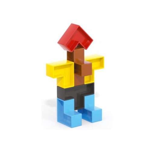 Jucărie de construcție Quercetti Smart Block, 55 de piese, blocuri de plastic colorate pentru construcții creative și jocuri imaginative