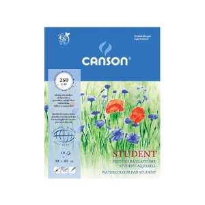 Canson Student Aquarellblock, 30x40cm, 10 Blätter, 250g/m², leicht strukturiertes Papier - Canson