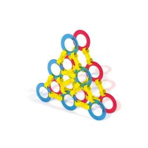 Jucărie de construcție Quercetti Ringo cu 240 de piese, inele colorate și conectori, construiește structuri, vehicule, animale și multe altele - Quercetti Jocuri de constructie - Lego