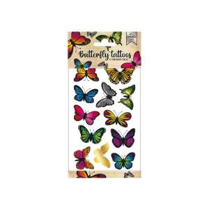 Metallic Butterfly Tattoos, 12 Stück - Totum