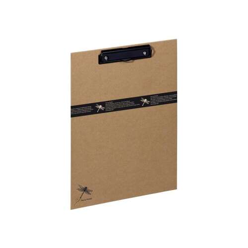 Pagna PUR A4-es írólap, barna karton, fekete klipsz, szitanyomott szitakötő logó