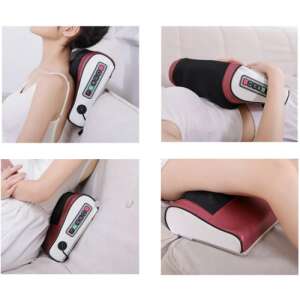 Koláž zobrazujúca masážny vankúš používaný na rôznych častiach tela, vrátane krku, chrbta a nôh - Masážne vankúše