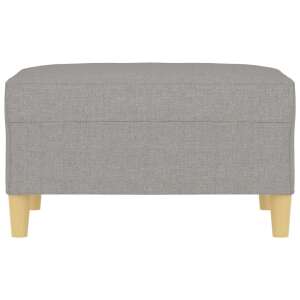 Világosszürke szövet lábzsámoly fa lábakkal - Lábtartó, puff