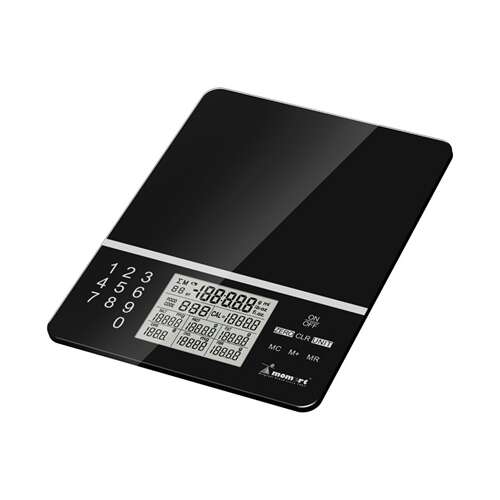 Дигитален кухненски кантар Momert 6846 с информация за калории и хранителни вещества, черен