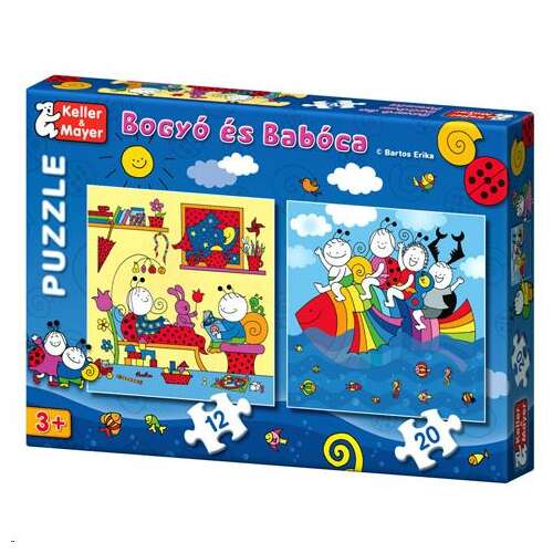 Keller & Mayer Bogyó és Babóca 12 i 20 elementów puzzle dla dzieci, z dwoma scenami: sypialnia i łódź na wodzie