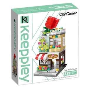 QMAN® C0104 Keeppley | lego-kompatibilis építőjáték | 329 db építőkocka | Piros Rózsa Virágbolt