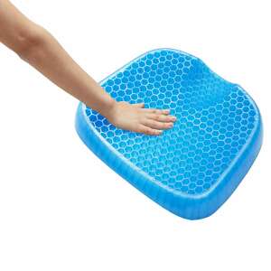 Teleshop méhsejtes zselé ülőpárna, kék színben, mosható cipzáros huzattal, irodai székhez, autóüléshez és otthoni használatra - Székpárna