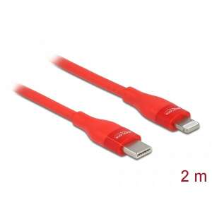 Delock 2m red USB-C to Lightning cable for iPhone, iPad, iPod - Data Cable