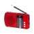 Trevi RA 7F20 red portable radio with FM, AM, and SW bands, Bluetooth, USB and Micro SD card playback