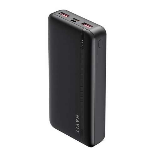 HAVIT PB92 20000 mAh power bank, fekete, ferde nézet