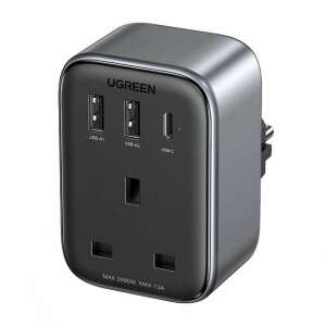 Adapter podróżny UGREEN CD314 z UK do EU z 2 portami USB-A i 1 portem USB-C - Ugreen