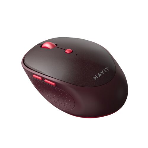 Безжична мишка Havit MS76GT Plus червена, изглед под ъгъл