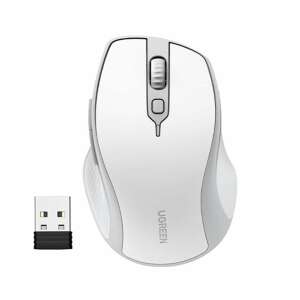 UGREEN MU101 2.4G Wireless Mouse, White, Ergonomic Design, 5 Buttons, Adjustable DPI, 10 Meter Range - Mouse