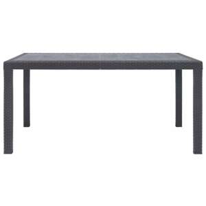 Barna rattan hatású műanyag kerti asztal 150 x 90 x 72 cm