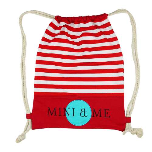 Mini & Me piros-fehér csíkos tornazsák