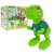 Green dinosaur toy with a shop inside, 55 pieces, 2 in 1, shop and dinosaur