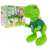Green dinosaur toy with a shop inside, 55 pieces, 2 in 1, shop and dinosaur