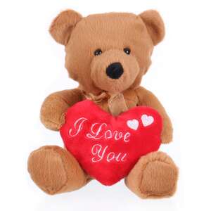 Plüss Mackó - Barna - Szívvel - 28cm