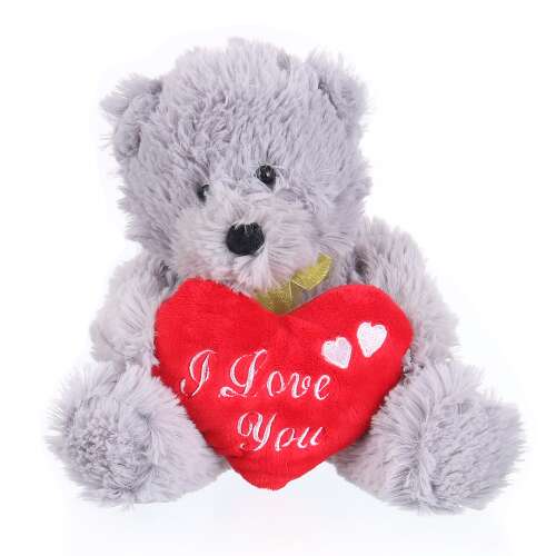 Horace plüss mackó, piros szívvel, amin az 'I Love You' felirat olvasható, 28cm - Játék